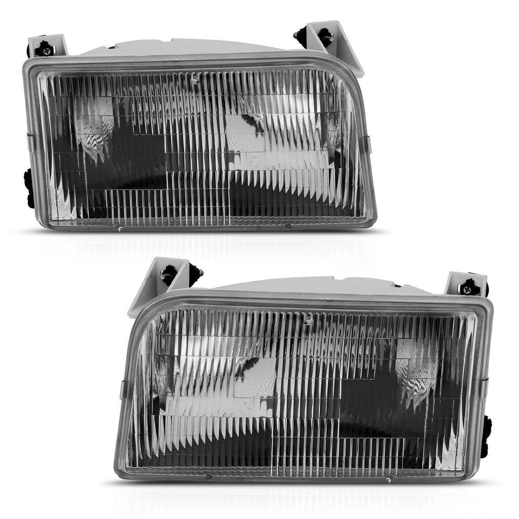 ANZO USA-111459 | Crystal Headlights; Chrome Housing; Clear Lens; Pair (OE Replacement)
