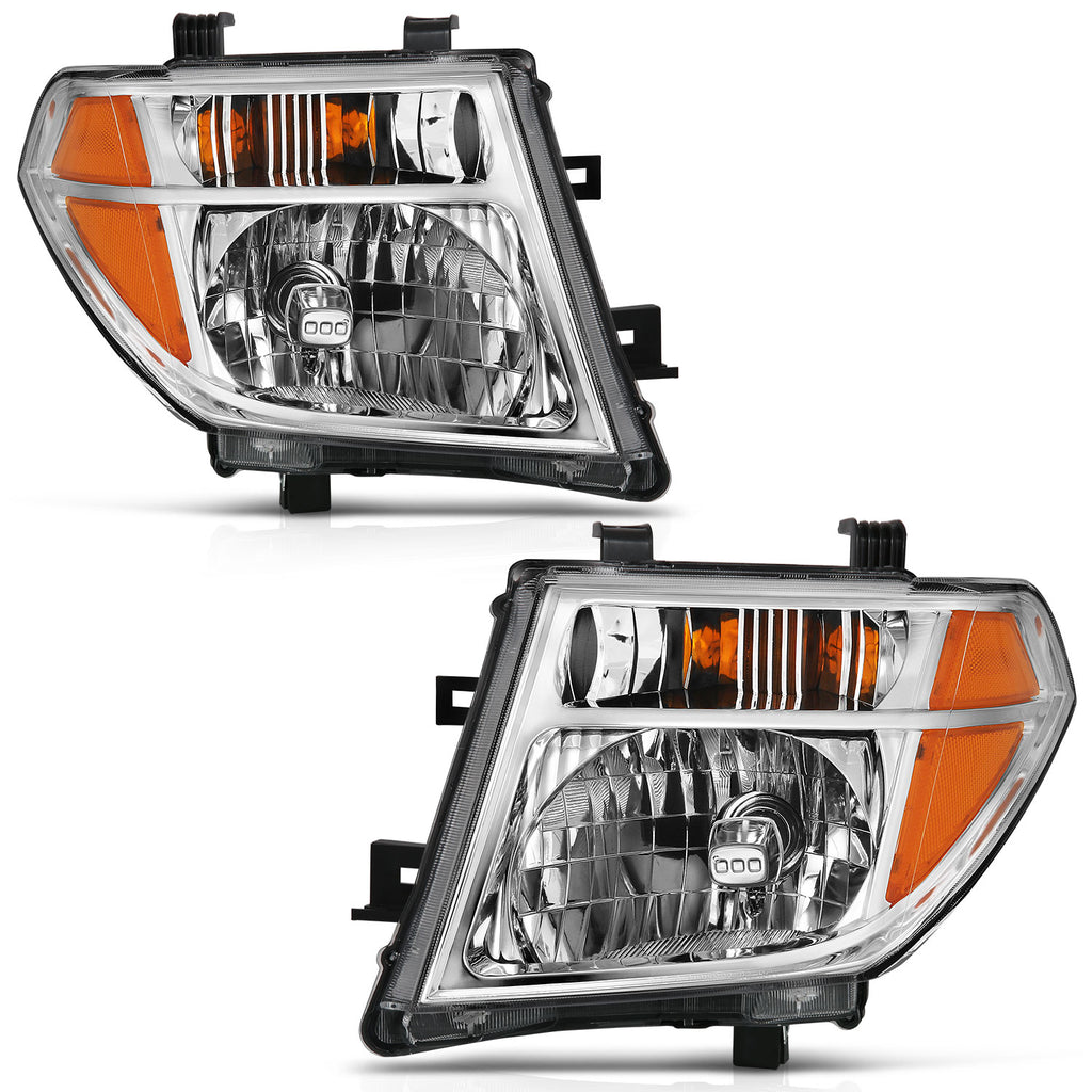 ANZO USA-111463 | Crystal Headlights; Chrome Housing; Clear Lens; Pair  (OE Replacement)