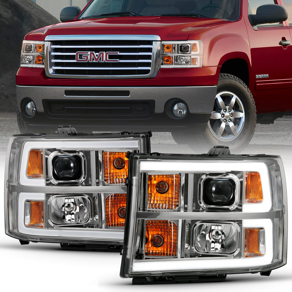 ANZO USA-111483 | PROJECTOR HEADLIGHT PLANK STYLE CHROME K W/ CLEAR LENS AMBER