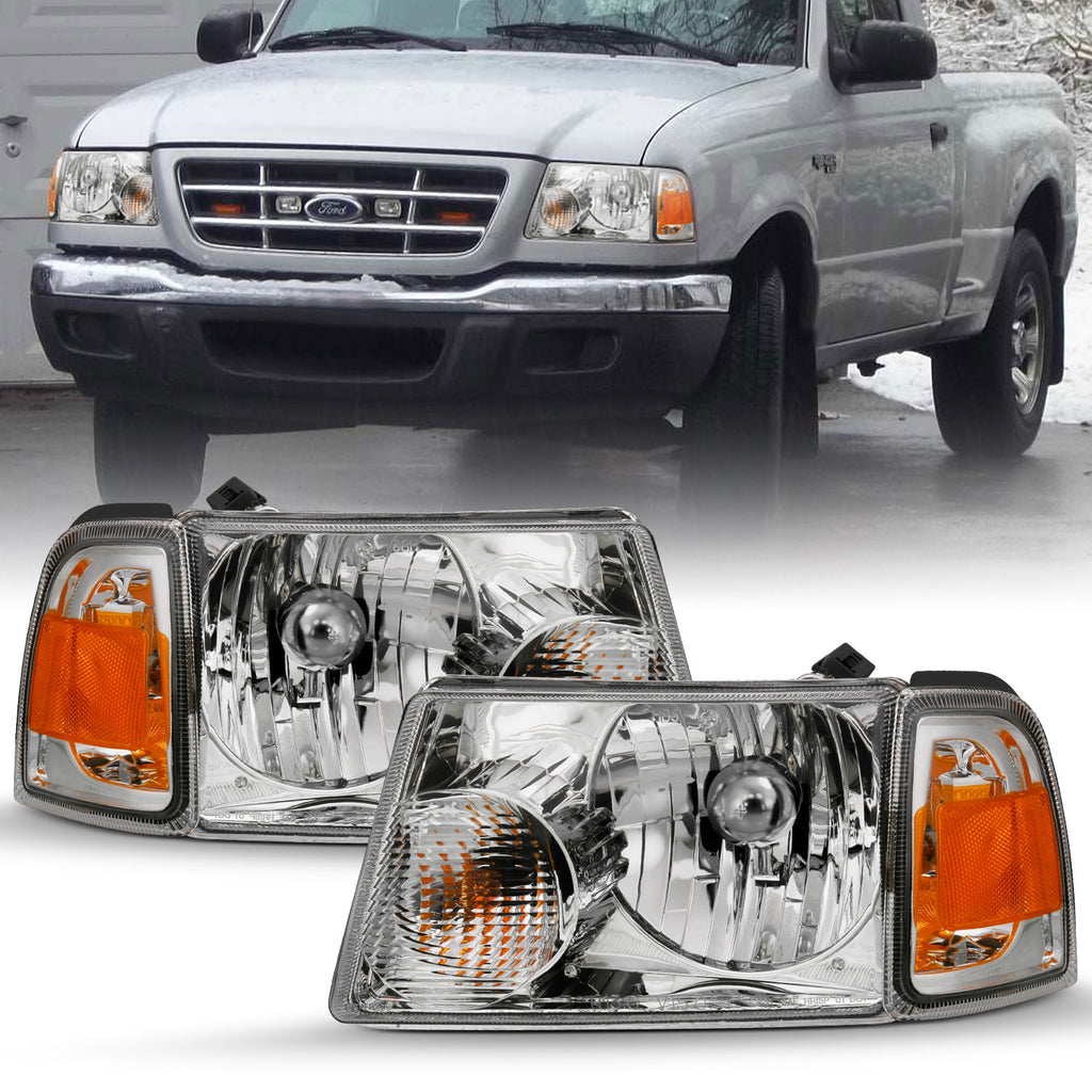 ANZO USA-111484 | Crystal Headlights Chrome w/ Corner Lights