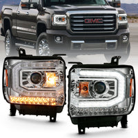 ANZO USA-111486 | Projector Headlights Plank Style Chrome w/ Sequential