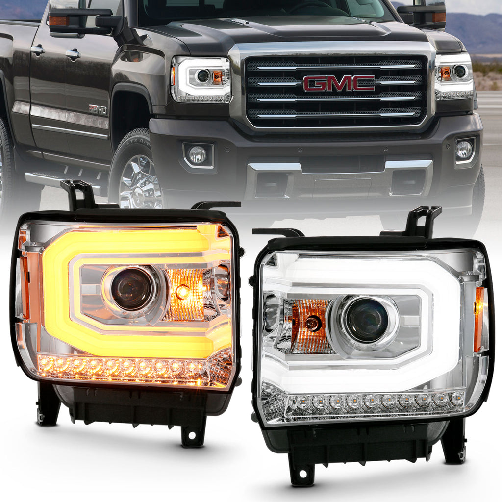 ANZO USA-111488 | Projector Headlights Plank Style Chrome w/ Switchback