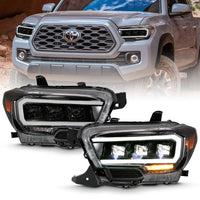 ANZO USA-111496 | LED Projector Headlights; Plank Stye; Black Housing; Clear Lens; Pair