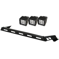 Hood Light Bar Kit 3 Cube LED Lights; 07-16 Jeep Wrangler JK