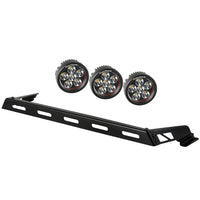 Hood Light Bar Kit 3 Round LED Lights; 07-16 Jeep Wrangler JK