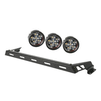 Hood Light Bar Kit Textured Black 3 Round LEDs; 07-16 Jeep Wrangler