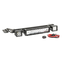 Hood Light Bar Kit Black 2x3 inch Cube/13.5 inch LED; 97-06 Jeep Wrangler