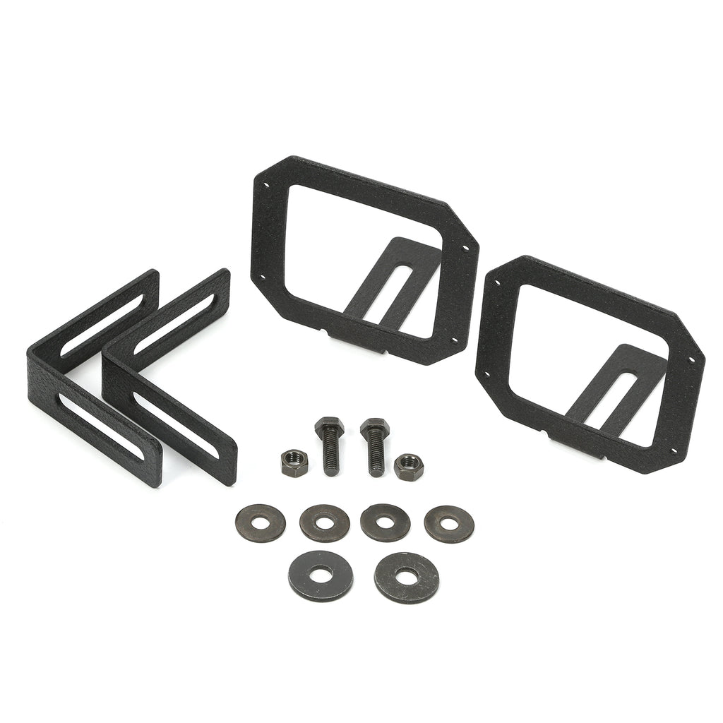 Rugged Ridge 11232.24 | LED Light Mount Brackets, Square; 07-16 Jeep Wrangler JK