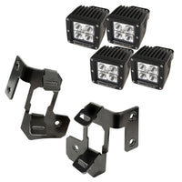 Rugged Ridge 11232.33 | A-Pillar Light Mount Kit, Semi-Gloss Black, Square LED; 07-16 Wrangler