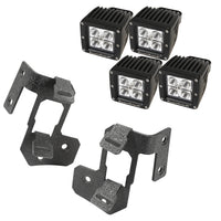 Rugged Ridge 11232.35 | A-Pillar Light Mount Kit, Textured Black, Square LED; 07-16 Wrangler