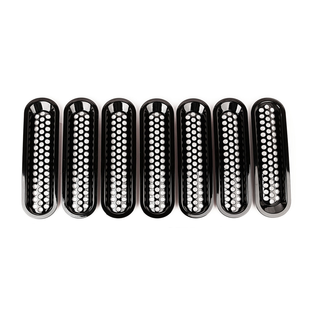 Grille Insert Kit Perforated Black; 07-18 Jeep Wrangler