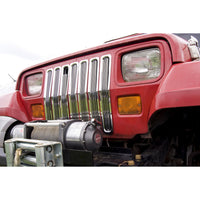 Rugged Ridge 11401.01 | Billet Grille Inserts, Chrome; 87-95 Jeep Wrangler YJ