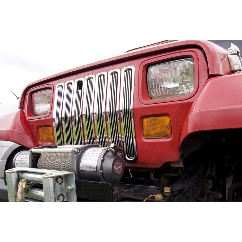 Billet Grille Inserts Chrome; 87-95 Jeep Wrangler YJ