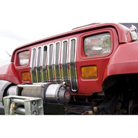 Billet Grille Inserts Chrome; 87-95 Jeep Wrangler YJ