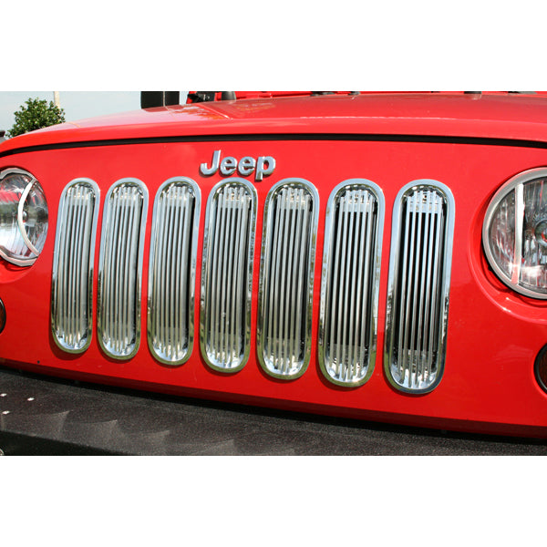 Billet Grille Insert Polished Aluminum; 07-16 Jeep Wrangler JK