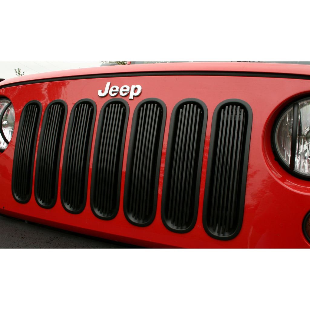 Billet Grille Insert Black; 07-16 Jeep Wrangler JK