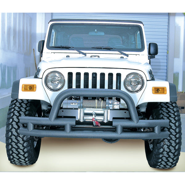 Rugged Ridge OMI-11561.03 | Double Tube Front Winch Bumper with Hoop, 3 Inch; 76-06 Jeep Models