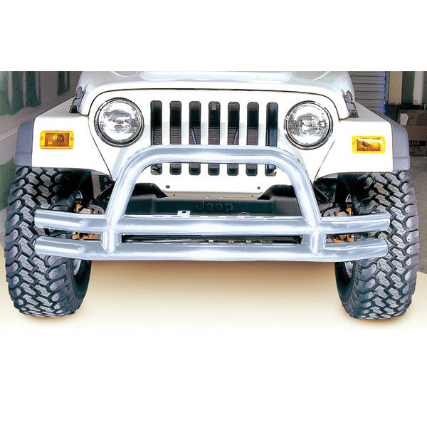 Rugged Ridge OMI-11563.01 | Double Tube Front Bumper, 3 Inch, Stainless Steel; 76-06 Jeep Models