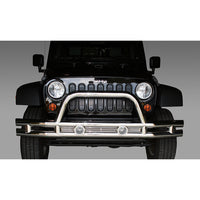 Tube Front Bumper 3 Inch Stainless Steel; 07-16 Jeep Wrangler JK