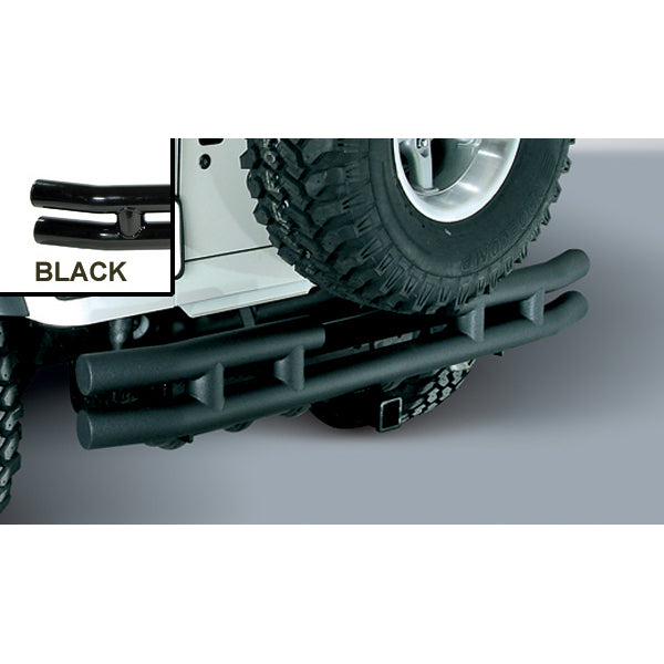 Rugged Ridge OMI-11570.04 | Double Tube Rear Bumper with Hitch, 3 Inch; 87-06 Jeep Wrangler YJ/TJ