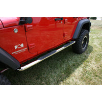 Round Tube Side Steps 3 Inch Stainless; 07-16 Jeep Wrangler JKU