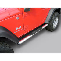 Rugged Ridge 11593.07 | 4 1/4 Inch Oval Side Steps, Stainless Steel; 07-16 Jeep Wrangler JK