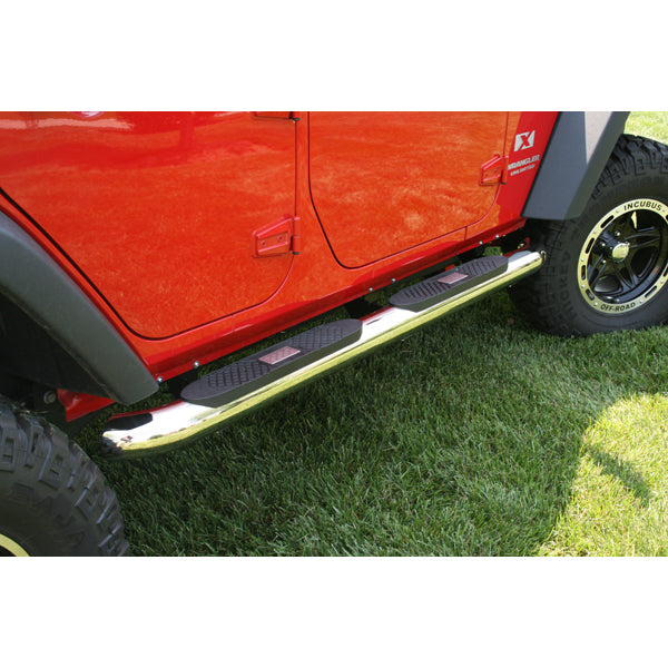 Rugged Ridge 11593.10 | 4 Inch Round Step, Stainless Steel; 07-16 Jeep Wrangler JKU