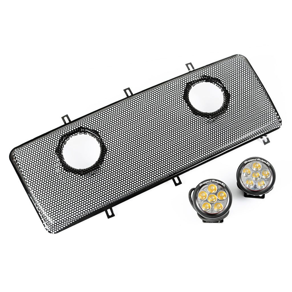 Rugged Ridge OMI-12034.13 | Grille Insert Kit, Dual 3.5 inch LEDs; 07-16 Wrangler