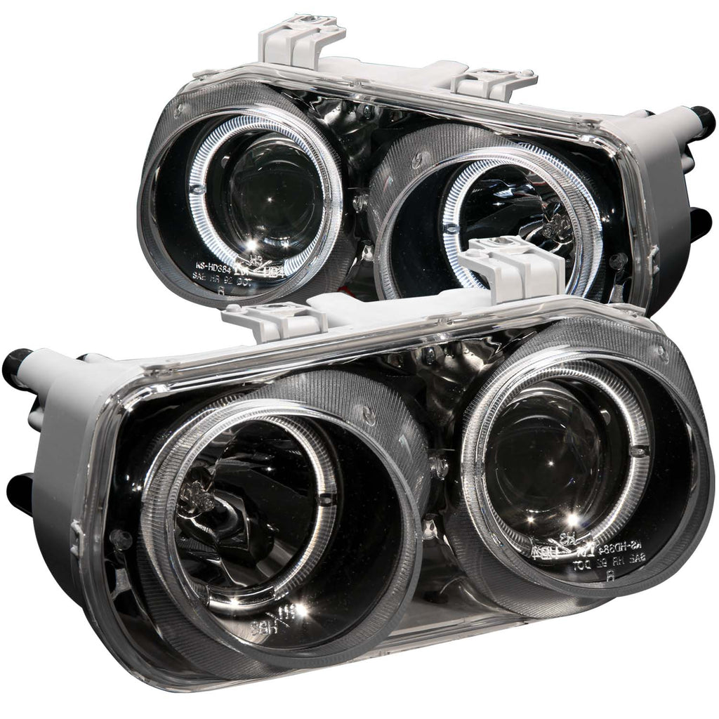 ANZO USA-121003 | Projector Headlight Set w/Halo; Clear Lens; Black Housing;Pair