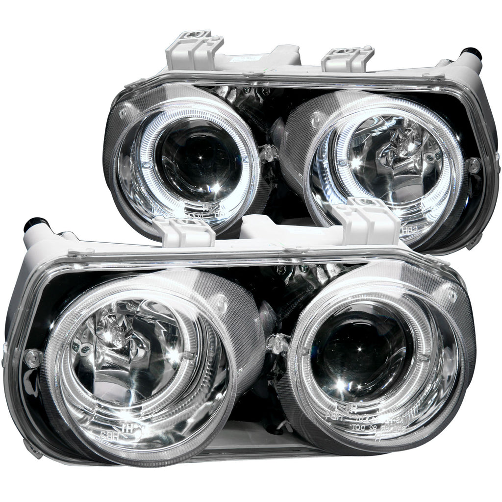ANZO USA-121004 | Projector Headlight Set w/Halo; Clear Lens; Chrome Housing;Pair