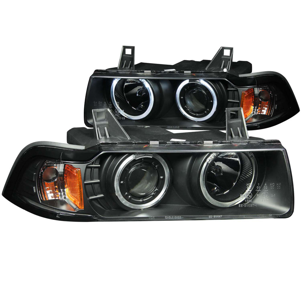 ANZO USA-121011 | Projector Headlight Set; Clear Lens; Black Housing;Pair G2; CCFL;