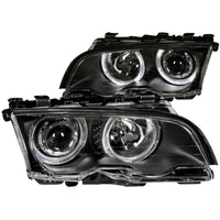 ANZO USA-121013 | Projector Headlight Set w/Halo; Clear Lens; Black Housing;Pair For Use w/Non HID Models Only;