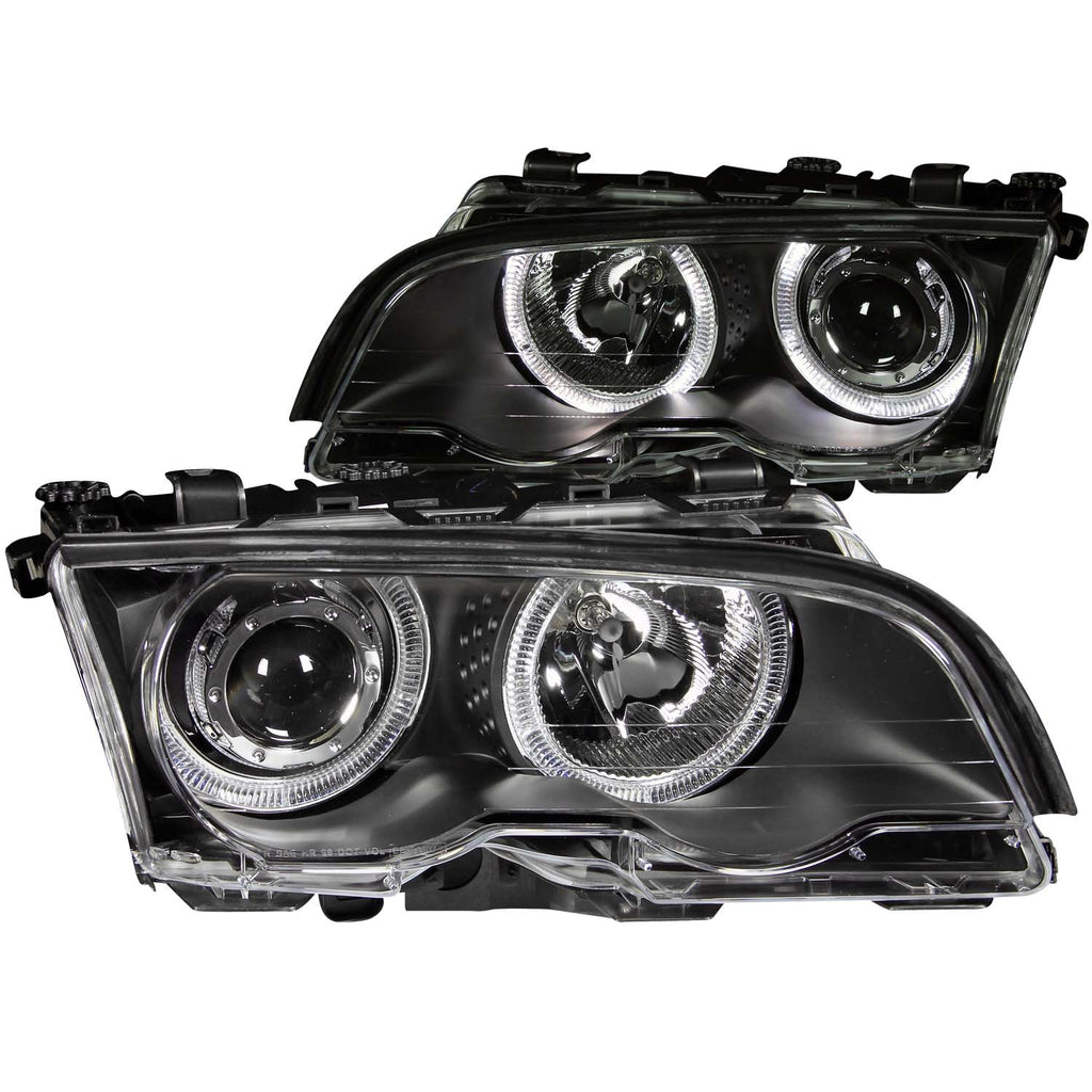 ANZO USA-121015 | Projector Headlight Set w/Halo; Clear Lens; Black Housing;Pair For Use w/Non HID Models Only;