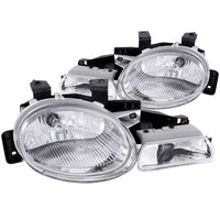 ANZO USA-121032 | Crystal Headlight Set; Clear Lens; Chrome Housing;Pair w/Parking Lamp;