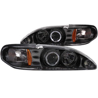 ANZO USA-121038 | Projector Headlight Set w/Halo; Clear Lens; Black Housing;Pair 1 pc.;