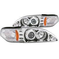 ANZO USA-121039 | Projector Headlight Set w/Halo; Clear Lens; Chrome Housing;Pair 1 pc.;