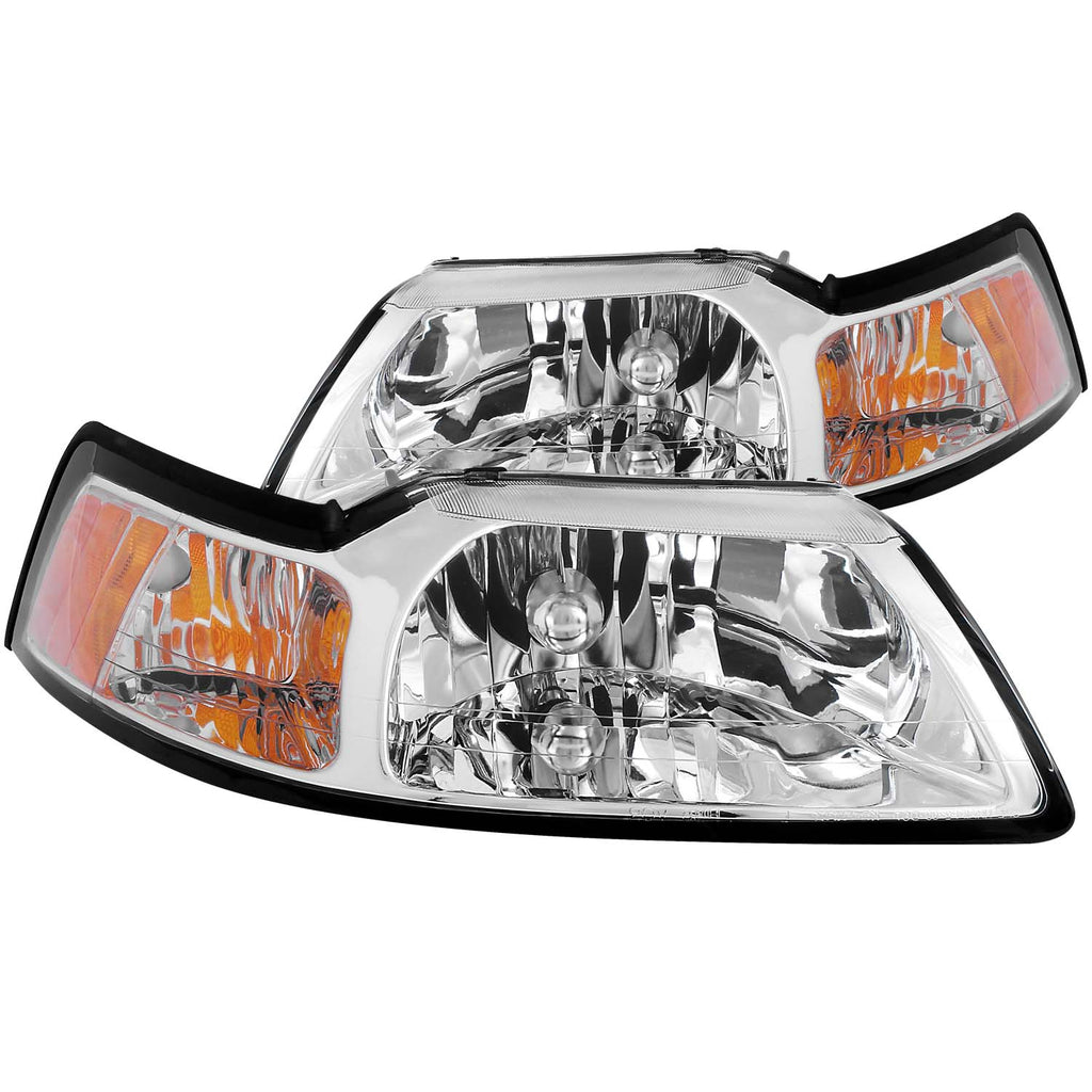 ANZO USA-121041 | Crystal Headlight Set; Clear Lens; Chrome Housing;Pair