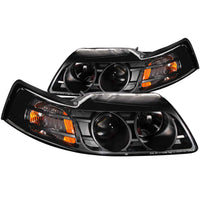 ANZO USA-121042 | Projector Headlight Set; Clear Lens; Black Housing;Pair