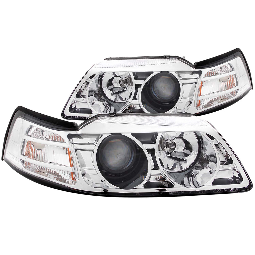 ANZO USA-121043 | Projector Headlight Set; Clear Lens; Chrome Housing;Pair
