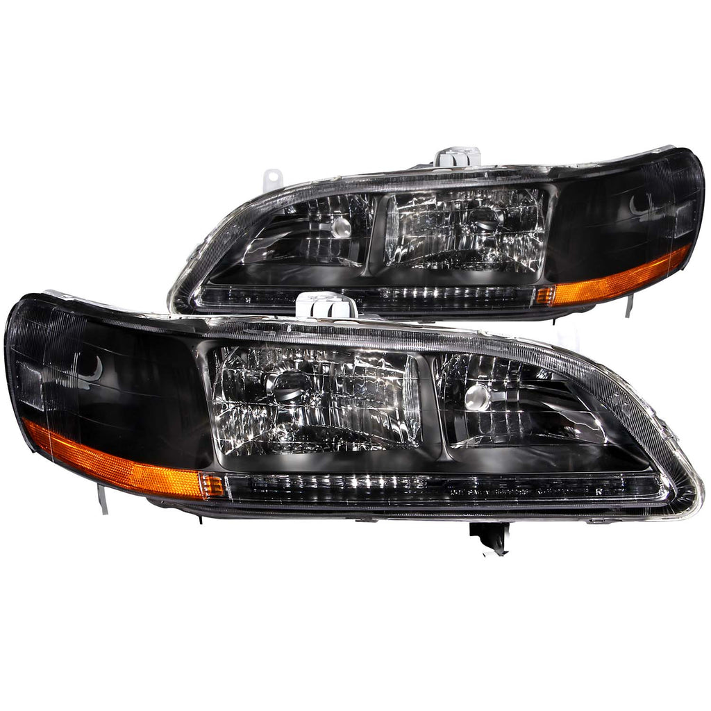 ANZO USA-121052 | Crystal Headlight Set; Clear Lens; Black Housing;Pair Bulbs Not Included;