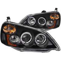 ANZO USA-121055 | Projector Headlight Set w/Halo; Clear Lens; Black Housing;Pair