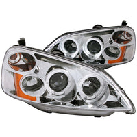 ANZO USA-121056 | Projector Headlight Set w/Halo; Clear Lens; Chrome Housing;Pair CCFL;