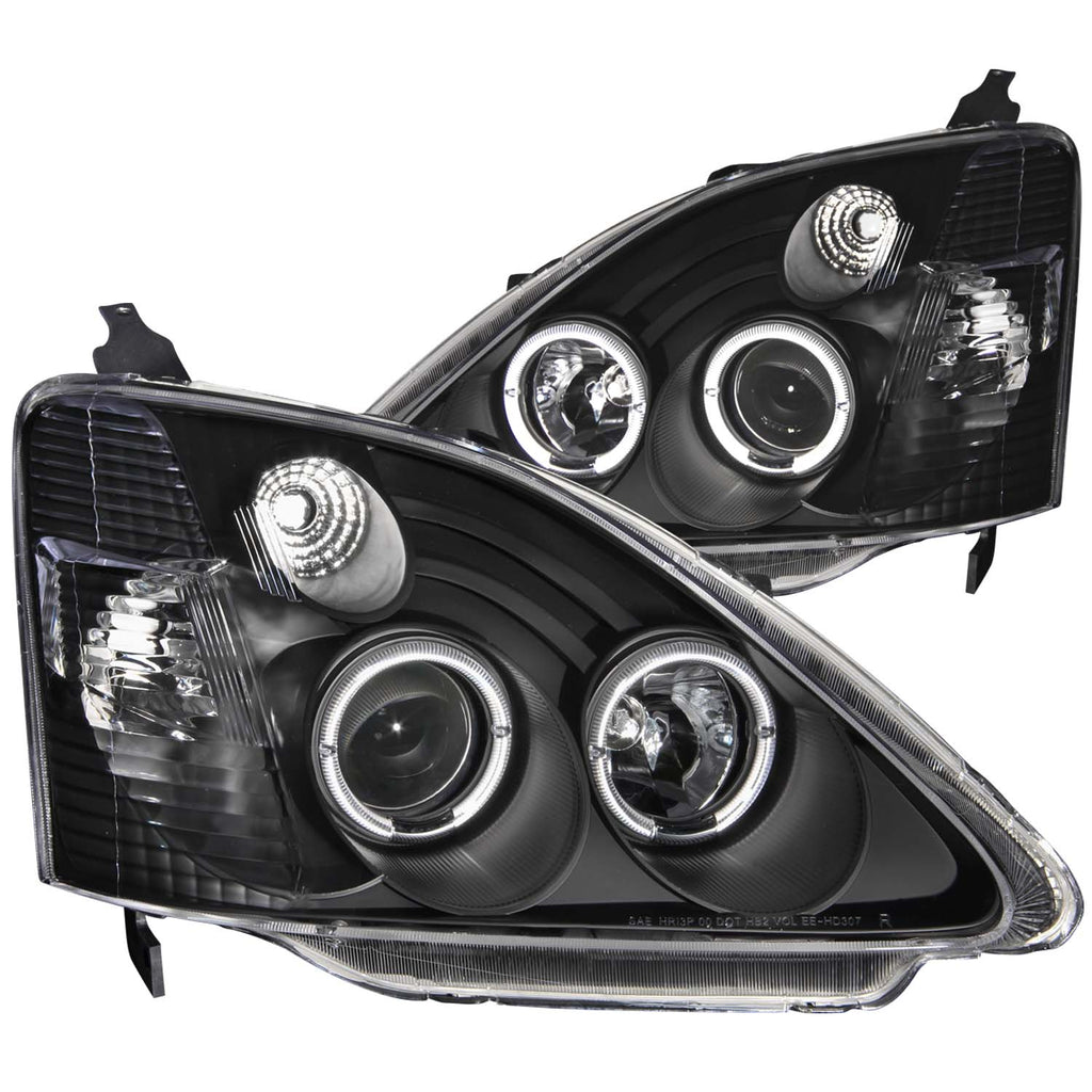 ANZO USA-121057 | Projector Headlight Set w/Halo; Clear Lens; Black Housing;Pair