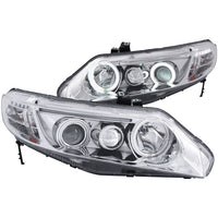 ANZO USA-121061 | Projector Headlight Set w/Halo; Clear Lens; Chrome Housing;Pair CCFL;