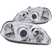 ANZO USA-121069 | Projector Headlight Set w/Halo; Clear Lens; Chrome Housing;Pair CCFL;