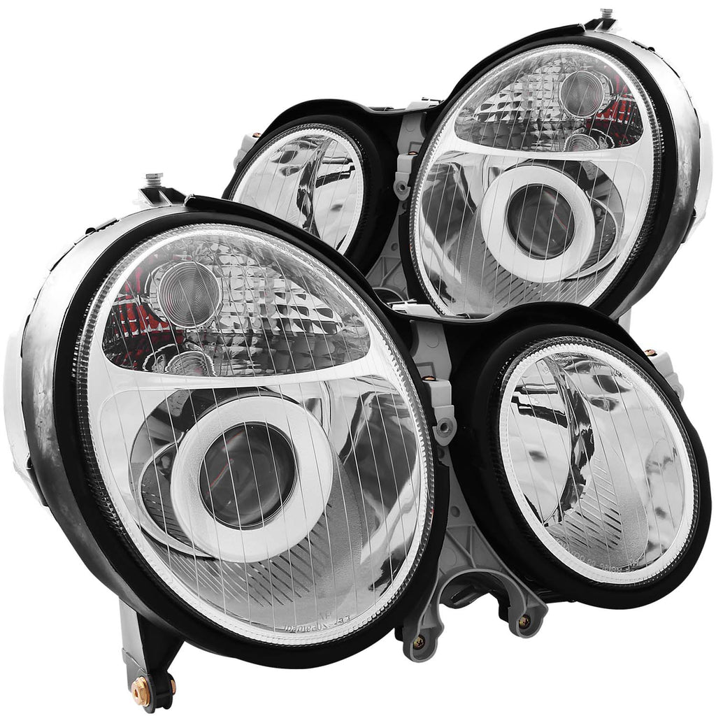 ANZO USA-121086 | Projector Headlight Set; Clear Lens; Chrome Housing;Pair For Use w/Non HID Models Only;