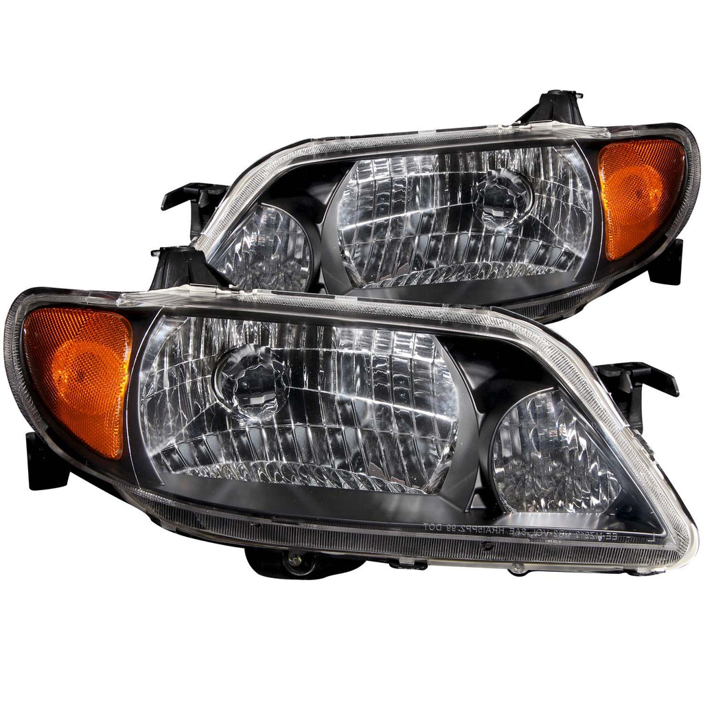 ANZO USA-121107 | Crystal Headlight Set; Clear Lens; Black Housing;Pair