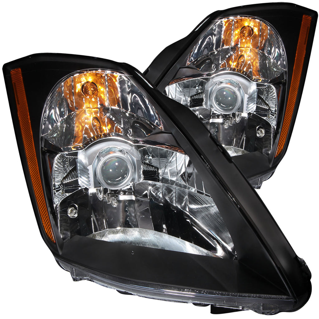 ANZO USA-121108 | Crystal Headlight Set; Clear Lens; Black Housing;Pair For Use w/Non HID Models Only;