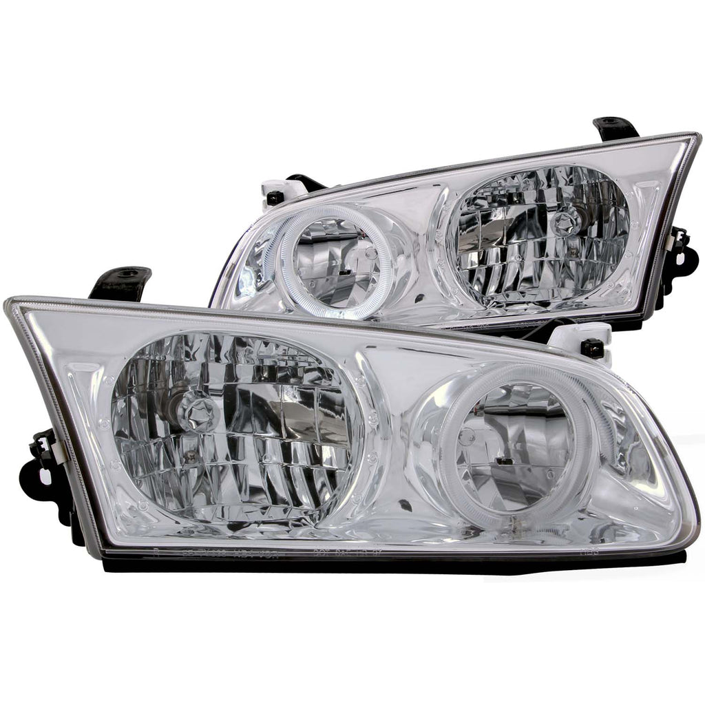 ANZO USA-121124 | Crystal Headlight Set w/Halo; Clear Lens; Chrome Housing;Pair