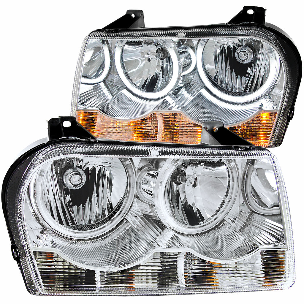 ANZO USA-121137 | Crystal Headlight Set w/Halo; Clear Lens; Chrome Housing;Pair